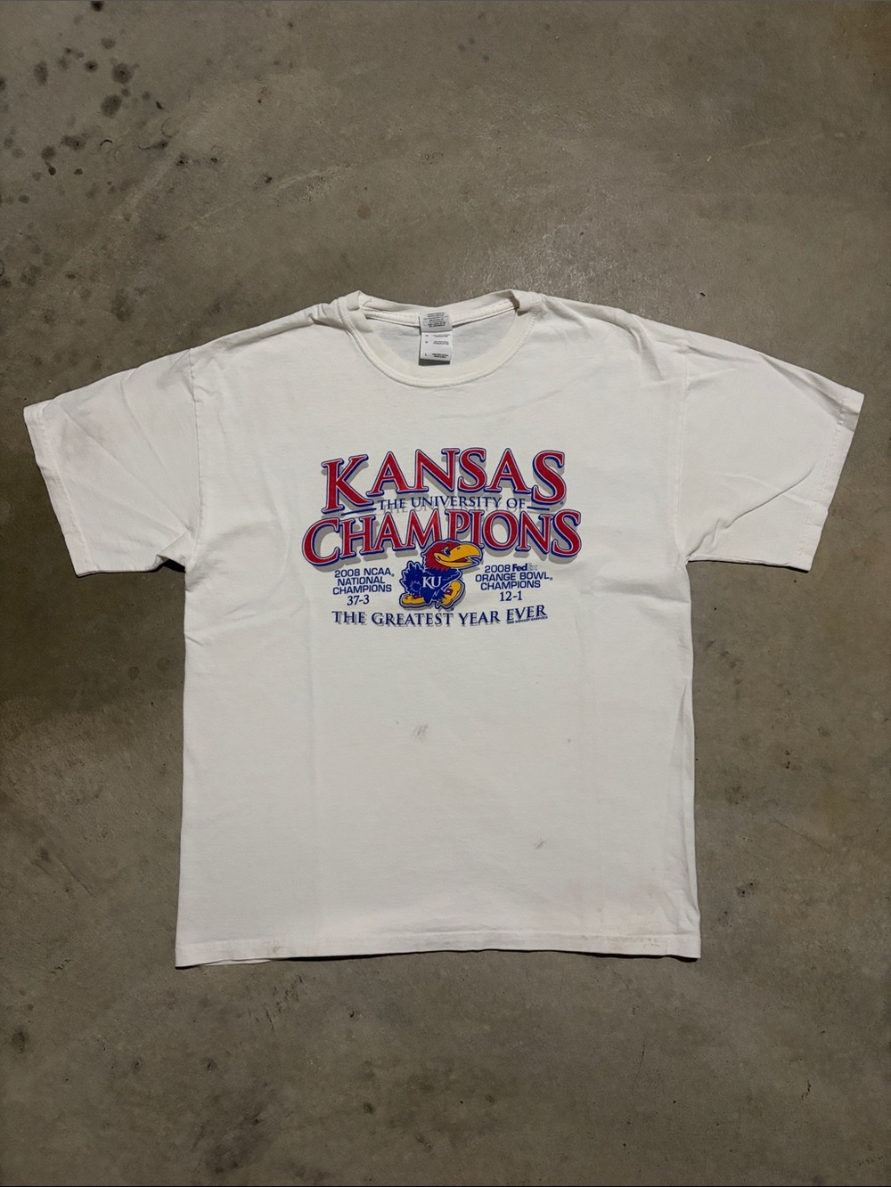 Kansas Jayhawks Basketball 2008 National Champions Short Sleeve Shirt